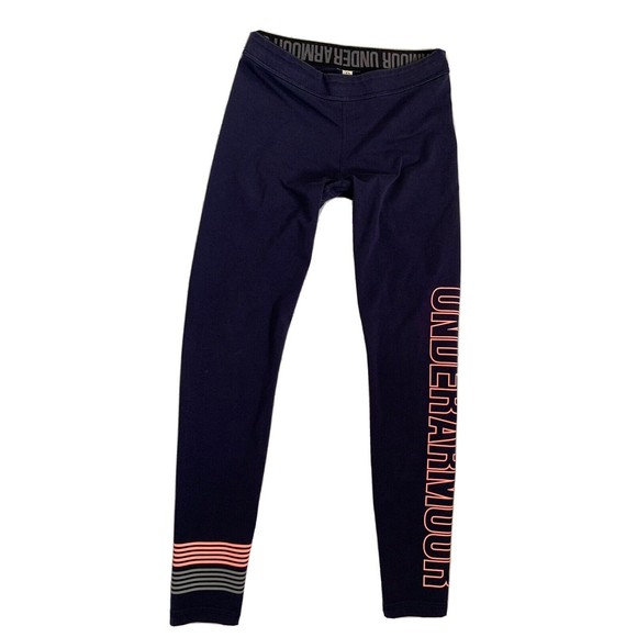 Under Armour Pants - Women's Under Armour WM Favorite Graphic Leggings Midnight Navy/Coral/Steel Sz S